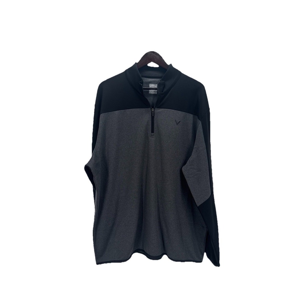 Callaway Mens Opti-Dri Quarter Zip Pullover XXL‎ Black Gray Golf Performance Top